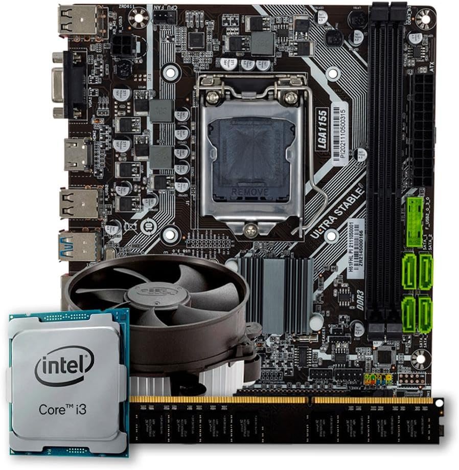 i3-3220 + Cooler + Placa Mãe H61 + 8GB DDR3